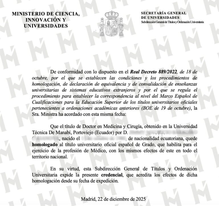 HOMOLOGACIÓN DE TÍTULO UNIVERSITARIO