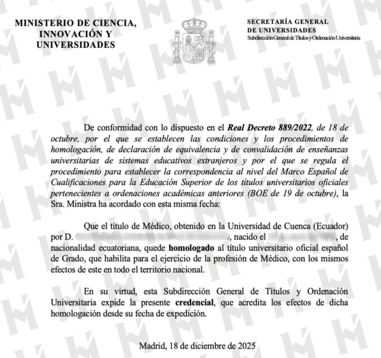 HOMOLOGACIÓN DE TÍTULO UNIVERSITARIO