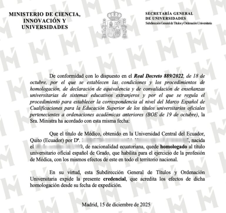 HOMOLOGACIÓN DE TÍTULO UNIVERSITARIO