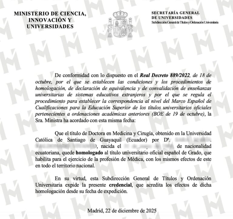 HOMOLOGACIÓN DE TÍTULO UNIVERSITARIO