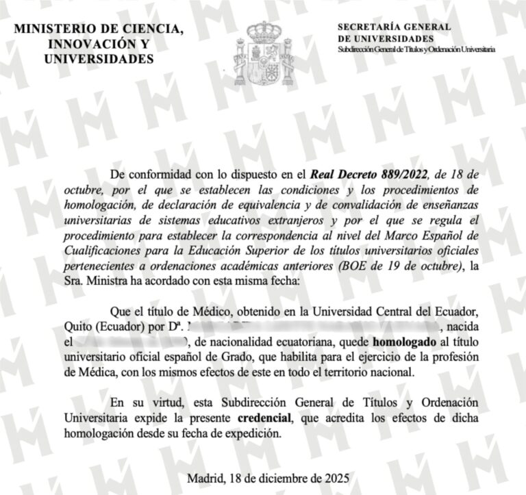 HOMOLOGACIÓN DE TÍTULO UNIVERSITARIO