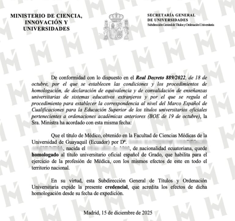 HOMOLOGACIÓN DE TÍTULO UNIVERSITARIO