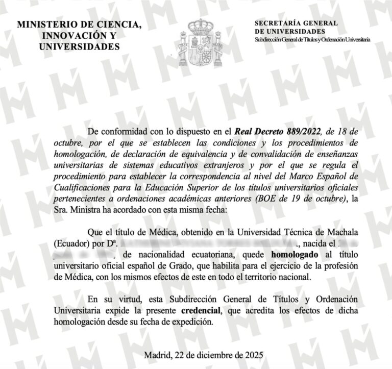 HOMOLOGACIÓN DE TÍTULO UNIVERSITARIO