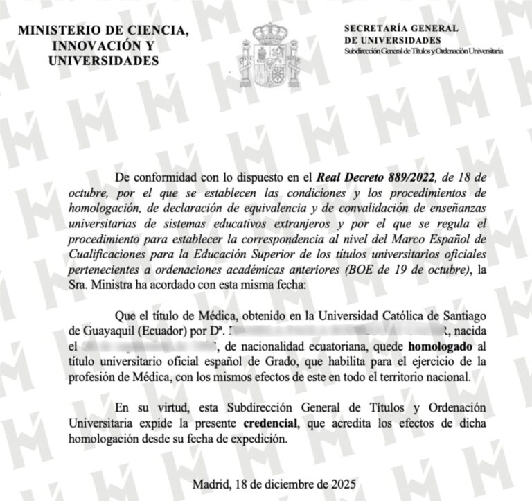 HOMOLOGACIÓN DE TÍTULO UNIVERSITARIO