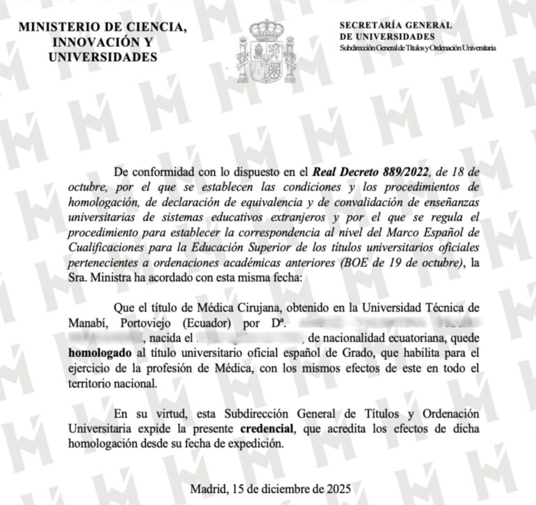 HOMOLOGACIÓN DE TÍTULO UNIVERSITARIO