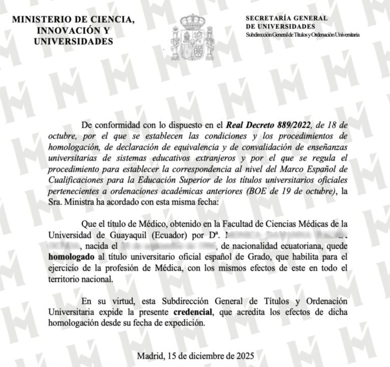 HOMOLOGACIÓN DE TÍTULO UNIVERSITARIO