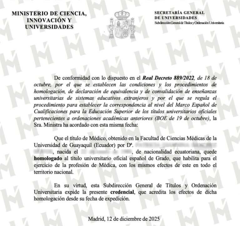 HOMOLOGACIÓN DE TÍTULO UNIVERSITARIO