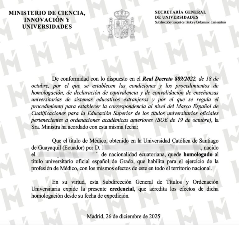 HOMOLOGACIÓN DE TÍTULO UNIVERSITARIO