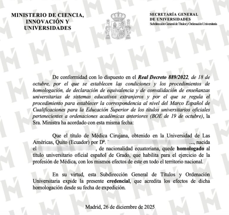 HOMOLOGACIÓN DE TÍTULO UNIVERSITARIO