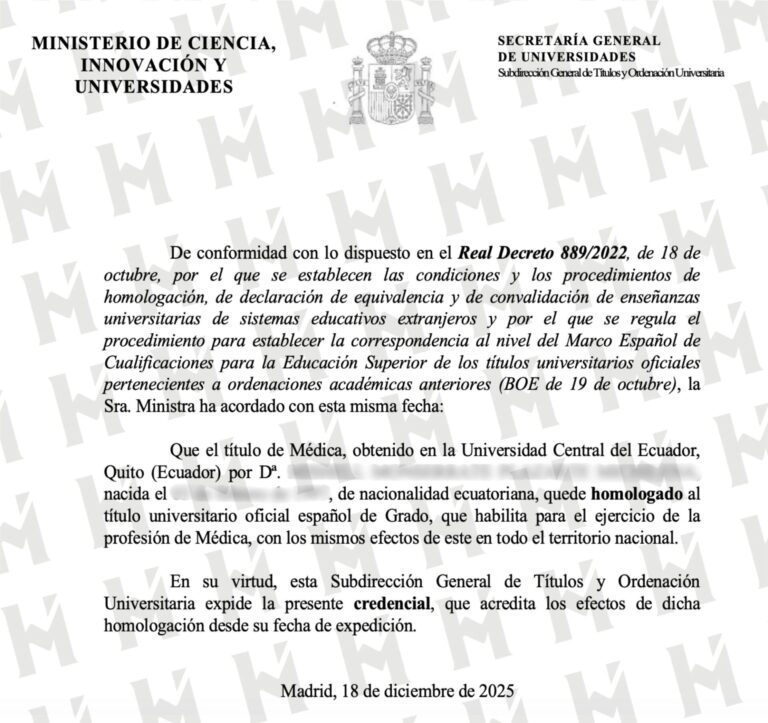 HOMOLOGACIÓN DE TÍTULO UNIVERSITARIO