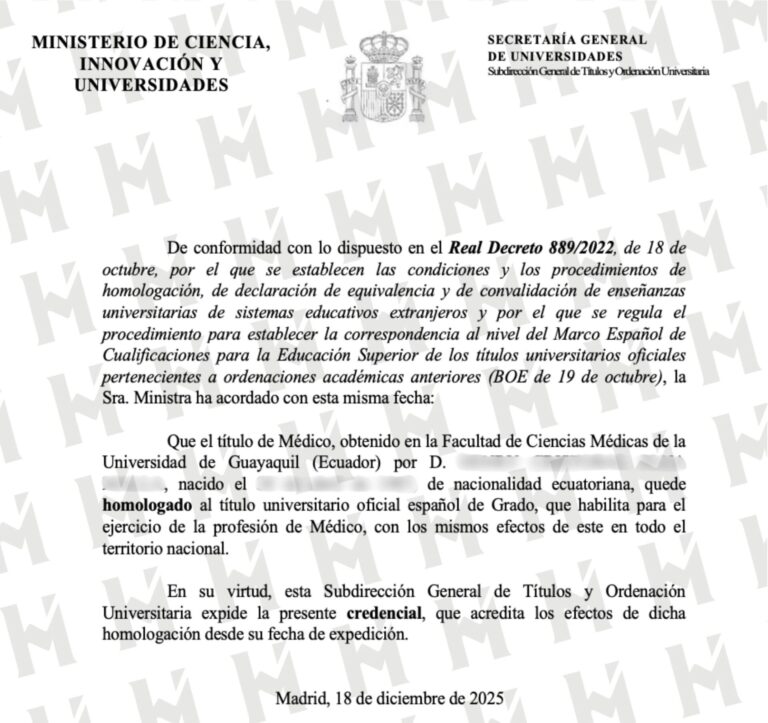 HOMOLOGACIÓN DE TÍTULO UNIVERSITARIO