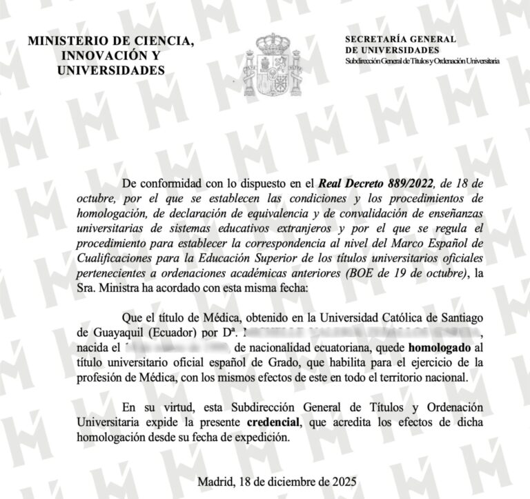 HOMOLOGACIÓN DE TÍTULO UNIVERSITARIO