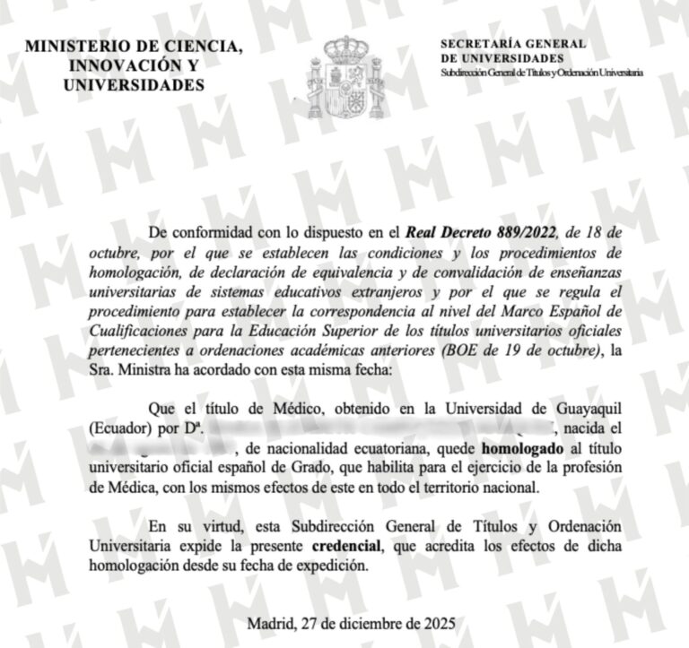 HOMOLOGACIÓN DE TÍTULO UNIVERSITARIO