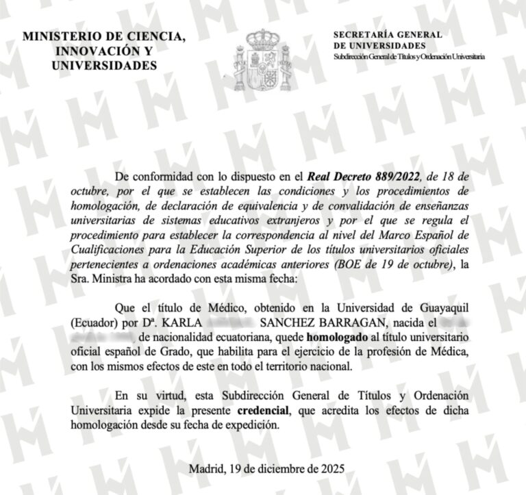 HOMOLOGACIÓN DE TÍTULO UNIVERSITARIO