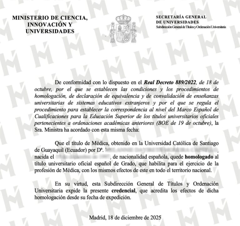 HOMOLOGACIÓN DE TÍTULO UNIVERSITARIO