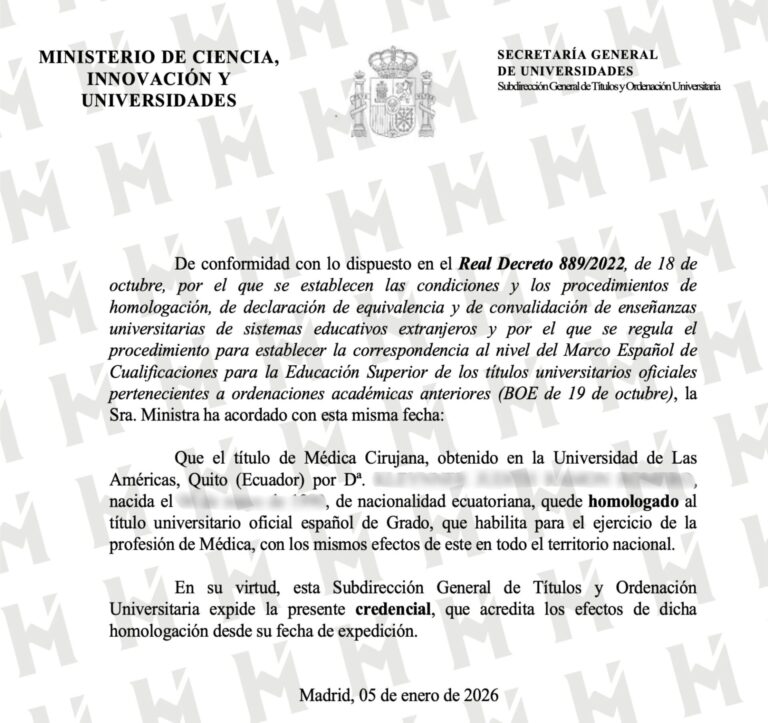 HOMOLOGACIÓN DE TÍTULO UNIVERSITARIO