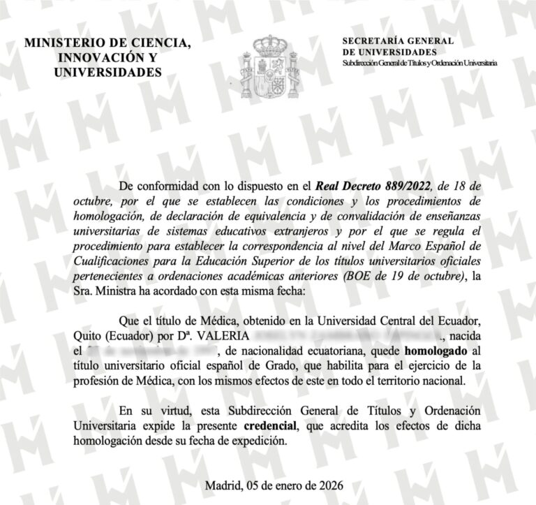 HOMOLOGACIÓN DE TÍTULO UNIVERSITARIO