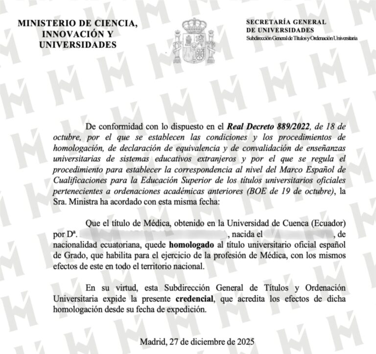 HOMOLOGACIÓN DE TÍTULO UNIVERSITARIO