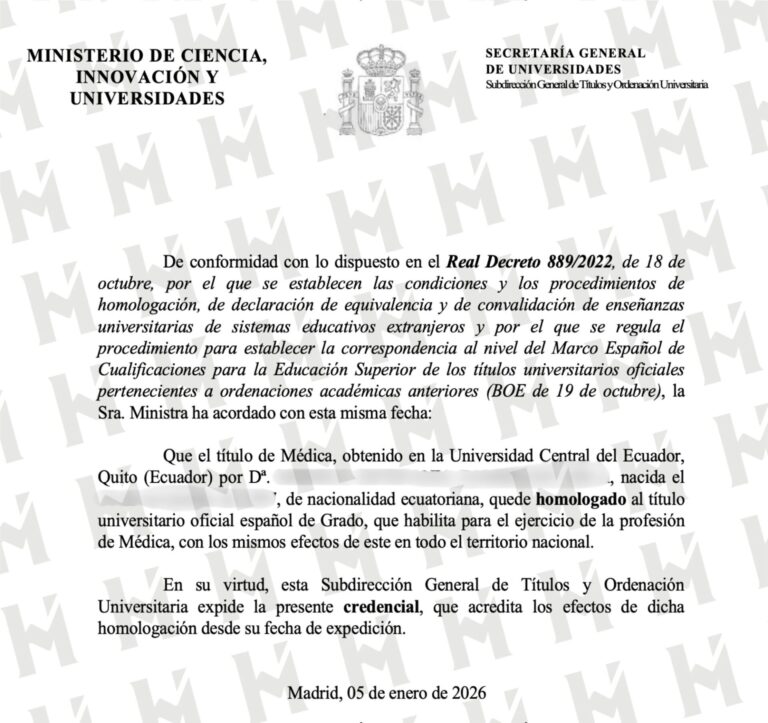 HOMOLOGACIÓN DE TÍTULO UNIVERSITARIO