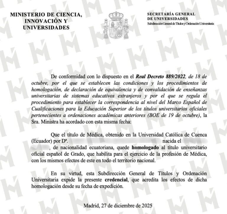 HOMOLOGACIÓN DE TÍTULO UNIVERSITARIO