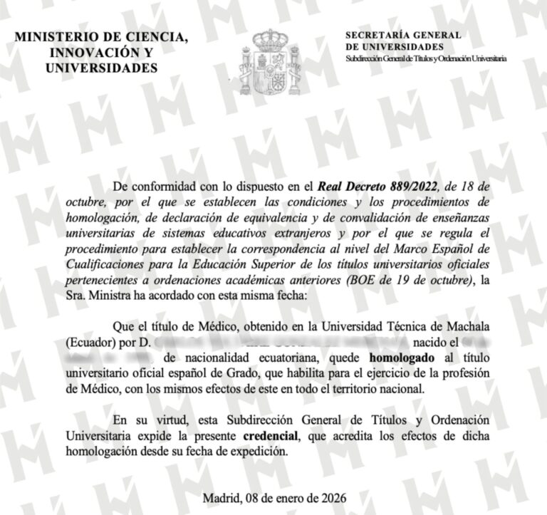 HOMOLOGACIÓN DE TÍTULO UNIVERSITARIO