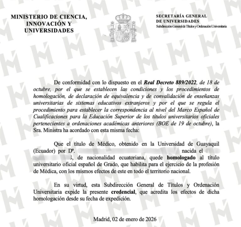 HOMOLOGACIÓN DE TÍTULO UNIVERSITARIO