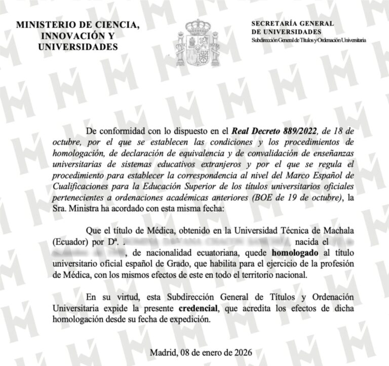 HOMOLOGACIÓN DE TÍTULO UNIVERSITARIO