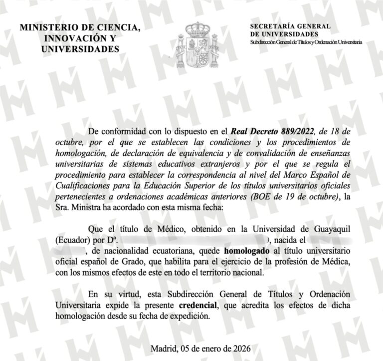 HOMOLOGACIÓN DE TÍTULO UNIVERSITARIO