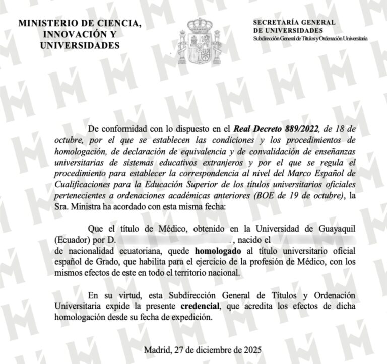 HOMOLOGACIÓN DE TÍTULO UNIVERSITARIO