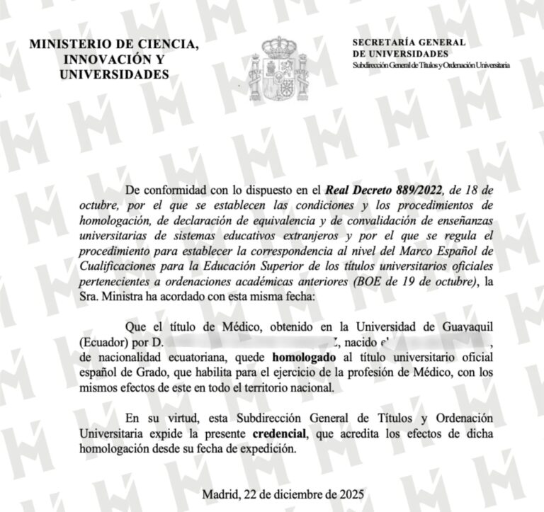 HOMOLOGACIÓN DE TÍTULO UNIVERSITARIO