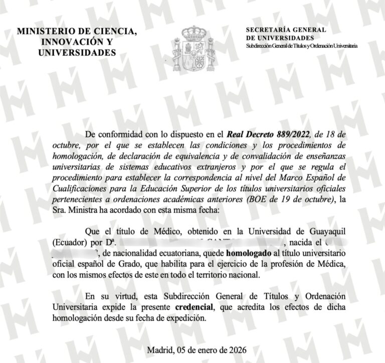 HOMOLOGACIÓN DE TÍTULO UNIVERSITARIO