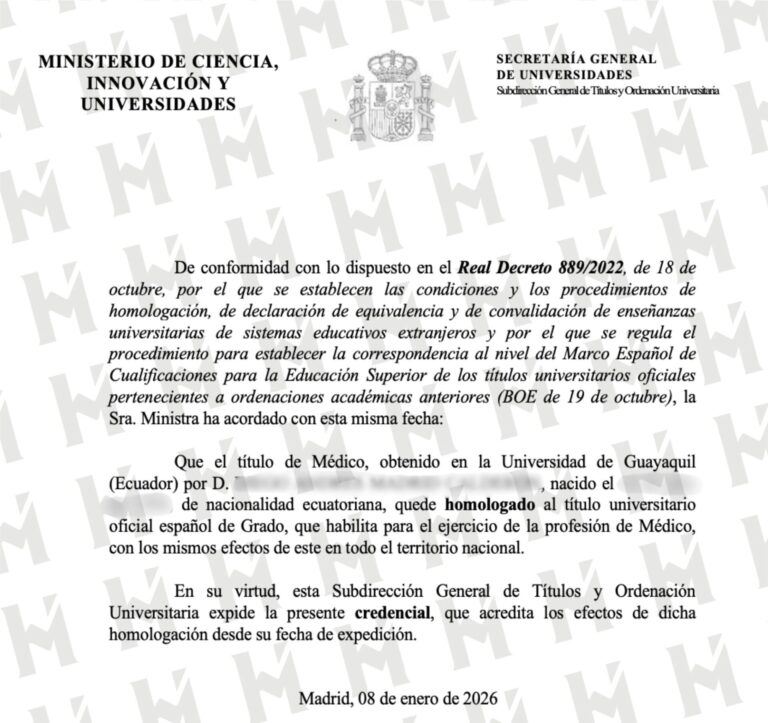 HOMOLOGACIÓN DE TÍTULO UNIVERSITARIO