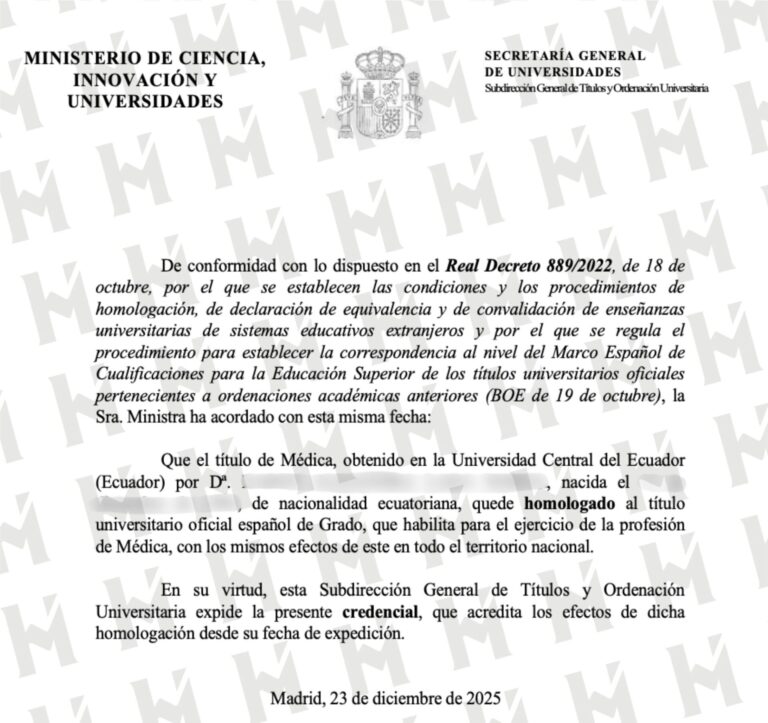 HOMOLOGACIÓN DE TÍTULO UNIVERSITARIO