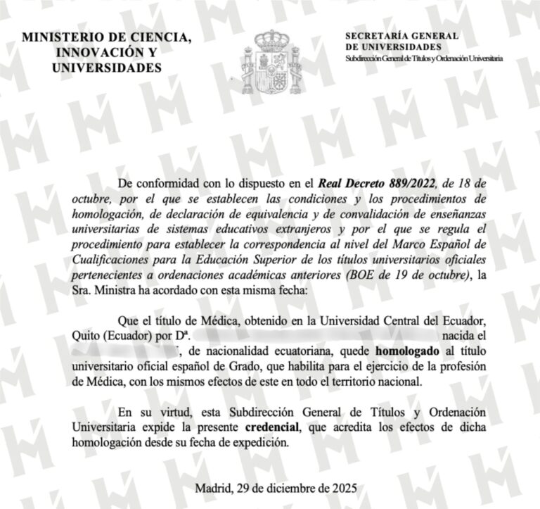 HOMOLOGACIÓN DE TÍTULO UNIVERSITARIO