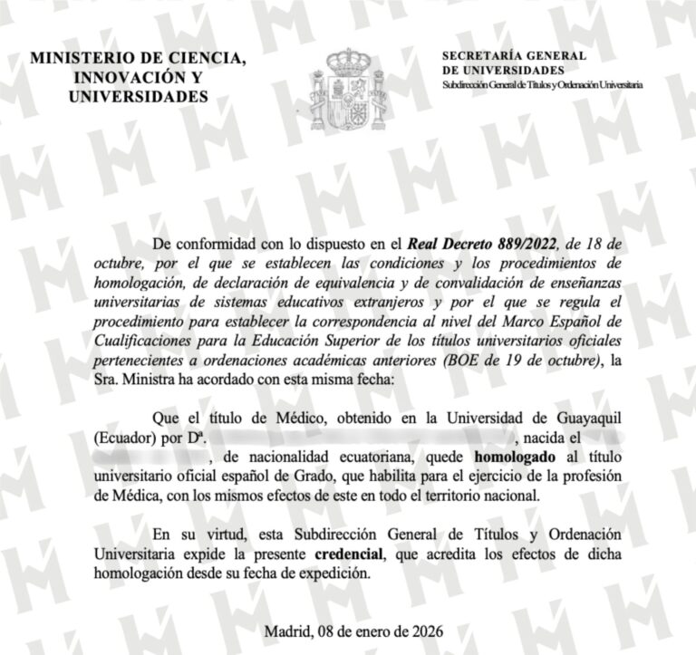 HOMOLOGACIÓN DE TÍTULO UNIVERSITARIO