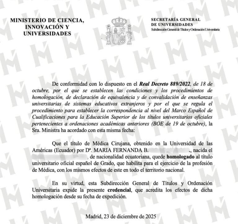 HOMOLOGACIÓN DE TÍTULO UNIVERSITARIO