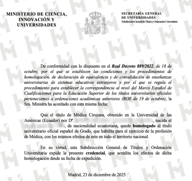 HOMOLOGACIÓN DE TÍTULO UNIVERSITARIO