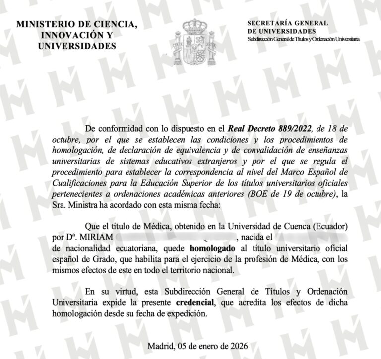 HOMOLOGACIÓN DE TÍTULO UNIVERSITARIO