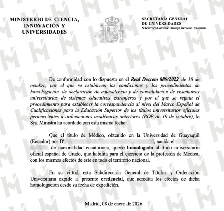 HOMOLOGACIÓN DE TÍTULO UNIVERSITARIO