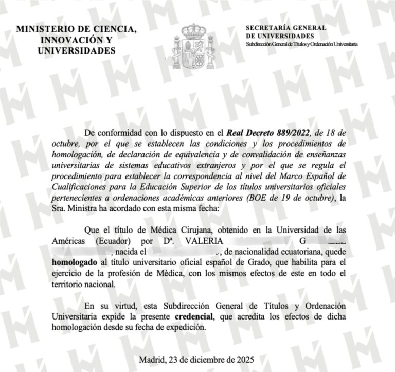 HOMOLOGACIÓN DE TÍTULO UNIVERSITARIO