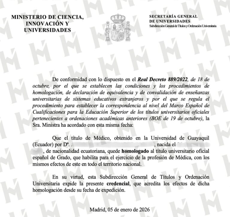 HOMOLOGACIÓN DE TÍTULO UNIVERSITARIO