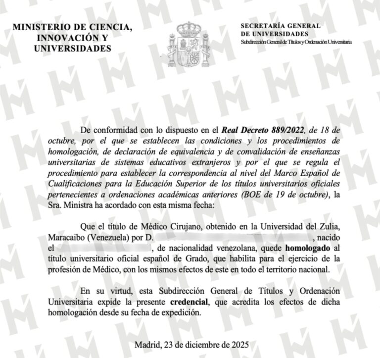 HOMOLOGACIÓN DE TÍTULO UNIVERSITARIO