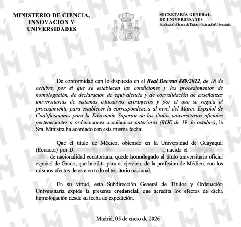 HOMOLOGACIÓN DE TÍTULO UNIVERSITARIO