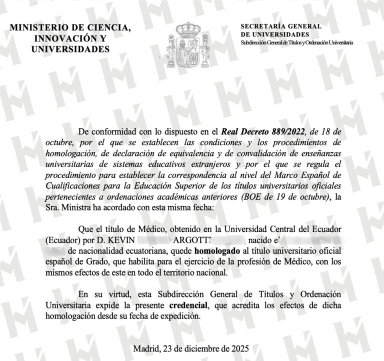 HOMOLOGACIÓN DE TÍTULO UNIVERSITARIO