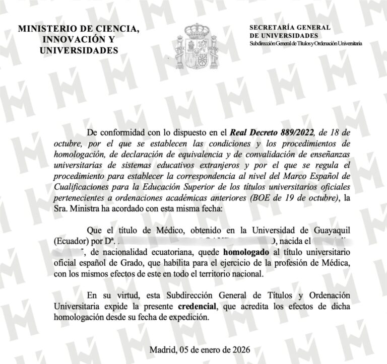 HOMOLOGACIÓN DE TÍTULO UNIVERSITARIO