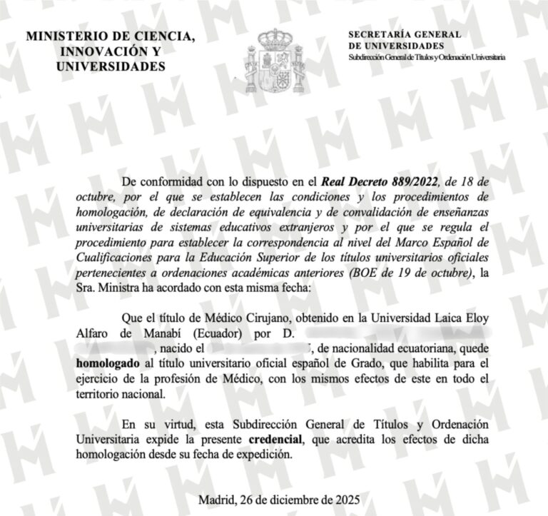 HOMOLOGACIÓN DE TÍTULO UNIVERSITARIO