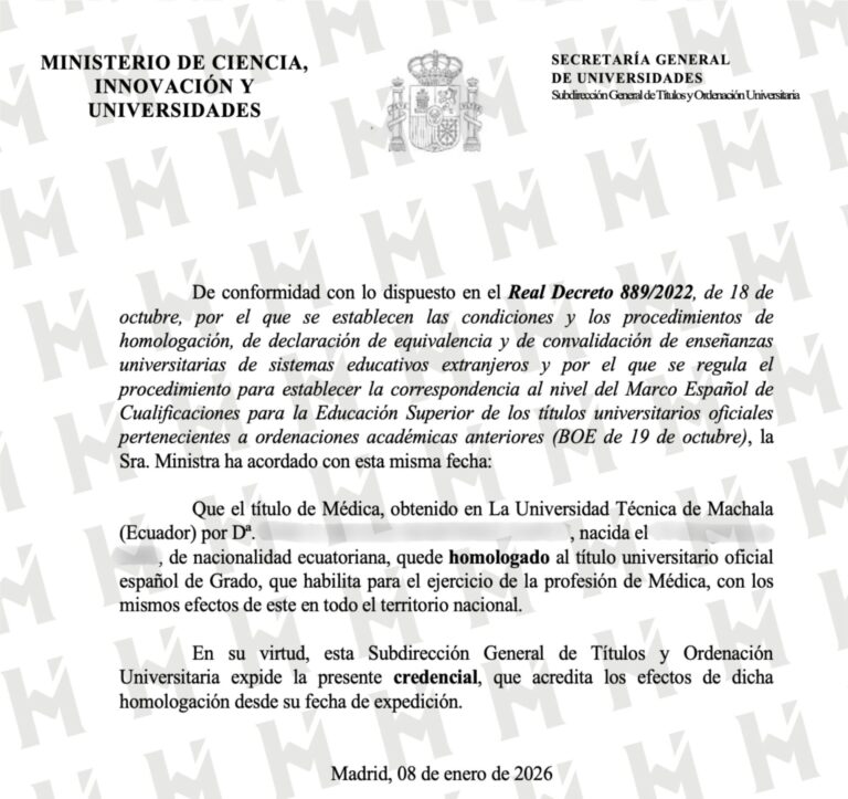 HOMOLOGACIÓN DE TÍTULO UNIVERSITARIO