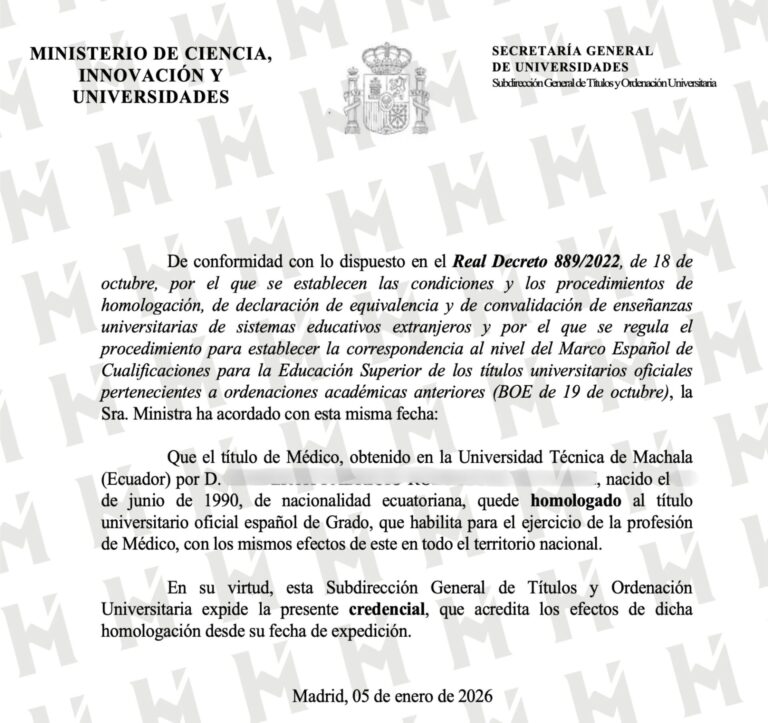 HOMOLOGACIÓN DE TÍTULO UNIVERSITARIO