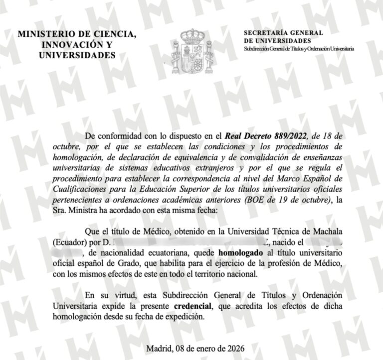 HOMOLOGACIÓN DE TÍTULO UNIVERSITARIO