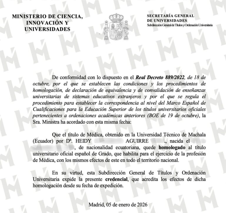 HOMOLOGACIÓN DE TÍTULO UNIVERSITARIO